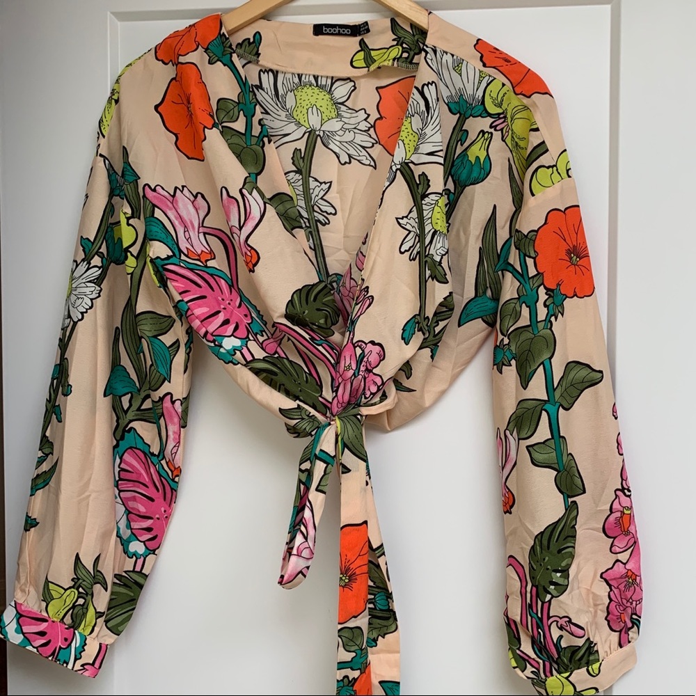 Boohoo Tie Top